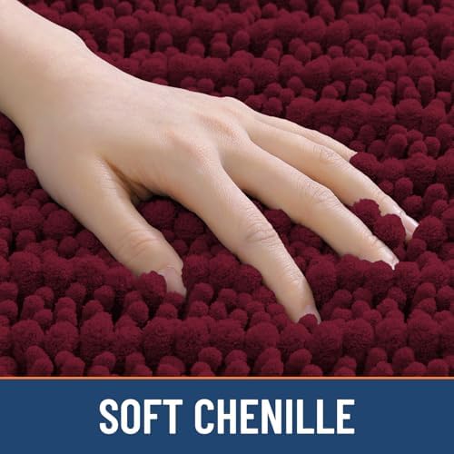 Smiry Bathroom Rugs 44X24, Extra Soft Rubber Backing Chenille Bath Mats - Image 4