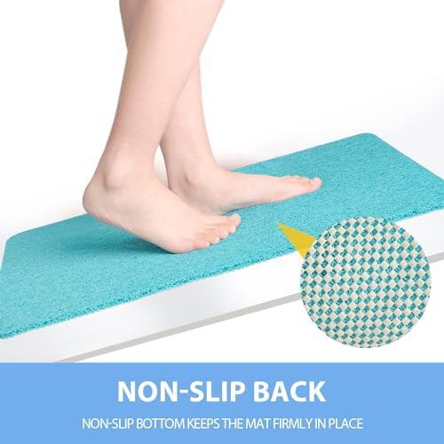 Hargiis Non-Slip Bathtub Mat, Anti Slip Shower Mat, Fast Drying Bathtub Mats, Foot Scrubber Mat, Anti Slip Mat for Tub, Floor, Bathroom, Kitchen, Home, Hotel (Turquoise Blue 40"×16") - Image 3