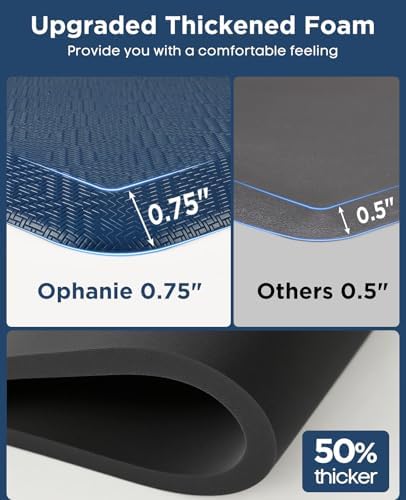 Ophanie Kitchen Mats for Floor,3/4 inch Thick,20x60 Anti Fatigue Cushioned Mat,Kitchen Rugs,Waterproof,Comfort Ergonomic Standing Mat for Office,Home,Sink with 99+ Pairs of Anti-Slip Bottom Ridges - Image 6