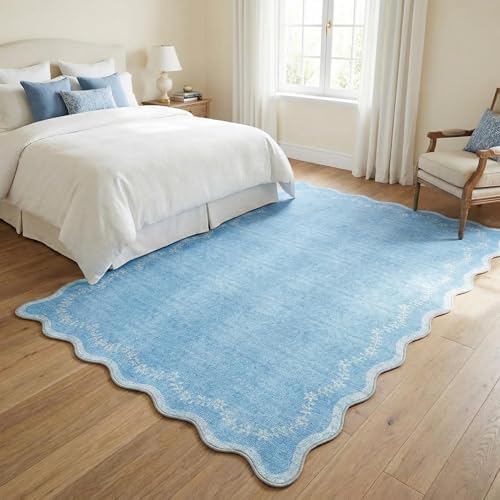 GarveeHome 6x9 Scalloped Area Rug Soft Washable Rug for Living Room Bedroom - Image 3