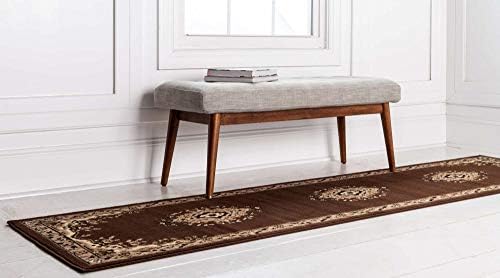 Unique Loom Reza Collection Traditional Persian Style Area Rug, 2 ft 7 in x 10 ft, Brown/Ivory - Image 3