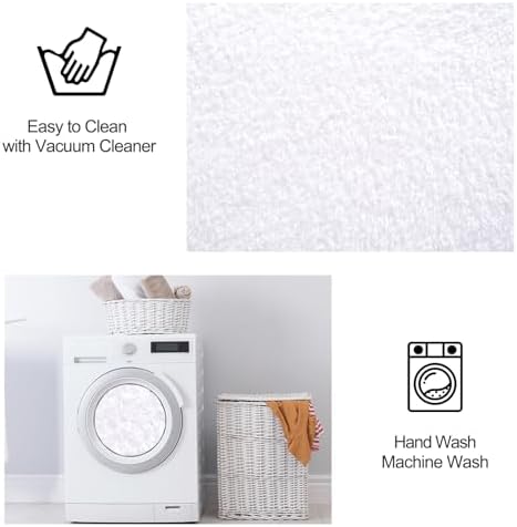 FlyDOIT Area Rugs for Bedroom Living Room, 4x6 White Super Soft Comfy Thickened Memory-Foam Indoor Carpets, Modern Aesthetic Minimalist Carpet for Boys Girls Adults Apartment Nursery Home Décor - Image 6