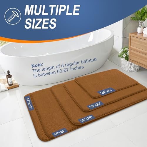 OLANLY Thick Memory Foam Bathroom Rugs 30x20, Absorbent Bath Mat, Ochre - Image 5