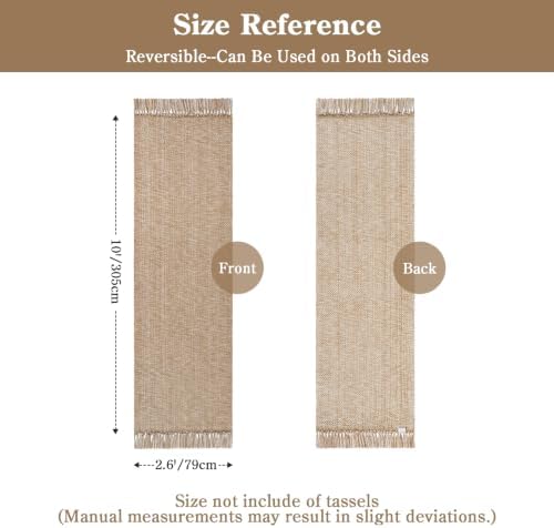 Collive Long Hallway Runner Rug 2.6' x 10', Washable Runner Indoor Entryway Rug, Tan/Cream Braided Woven Kitchen Runner Rugs Low-Profile Front Door Floor Carpet for Laundry Room Bedroom Doorway - Image 2