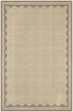 GarveeHome Washable Rugs 5x7 Rug for Living Room, Scalloped 5 x 7 Rug Solid Tan Jute Digital Printing Modern Low-Pile Carpet for Bedroom Dining Nursery Non Slip Mat with Rubber Back - Image 5