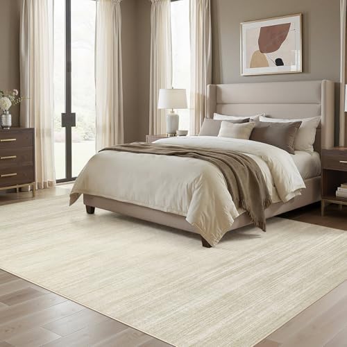 UERMEI 10x14 Washable Area Rug - Neutral Modern Abstract Living Room Rugs, Non-Slip Soft Large Indoor Floor Carpet for Bedroom Home Office & Under Dining Table Decor, Brown/Beige - Image 4