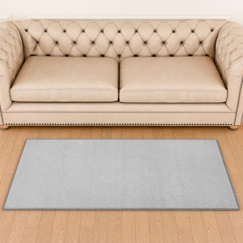 Area Rug with Non Slip Rubber Backing 3 * 5 ft, Washable Soft Floor Carpet for Living Room, Kitchen, Entryway Indoor, Bedroom, Laundry, Low Pile Area Rugs, Solid Color with Pointillism Style, Grey - Image 4