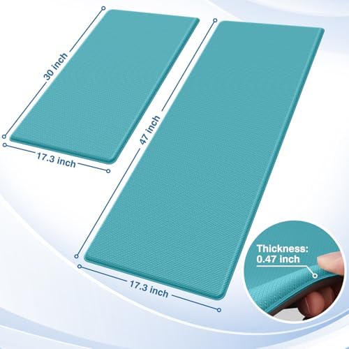StepRite Kitchen Mats for Floor, 2-Piece Anti-Fatigue Kitchen Rugs, Green - Image 2