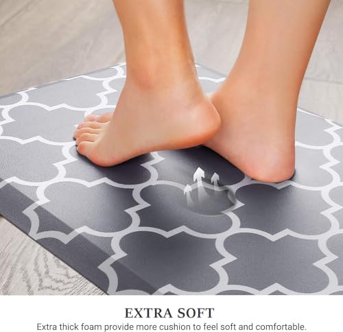 WISELIFE Anti Fatigue Mats for Kitchen Floor, 22" x 36", 4/5 Inch, Grey - Image 3