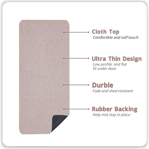 Bosap Bath Mat,Ultra Thin Bathroom Runner Rugs,Large Bath Mats for Bathroom,Quick Dry,Non-Slip,Machine Washable,Low Pile,Bath Rug,Shower Outside,Sink,Home Decor Accessories.Beige,3'x6'(36x72inch) - Image 2