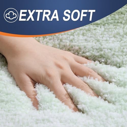 OLANLY Micorfiber Bathroom Rug Set 2 Piece, Absorbent Bath Mats, Sage Green - Image 3