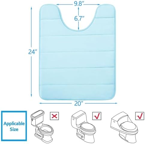 Buganda Memory Foam U-Shaped Toilet Rugs 24 x 20, Absorbent Bathroom mat - Image 2