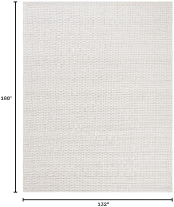 SAFAVIEH Marbella Collection X-Large Area Rug - 11' x 15', Light Brown & Ivory, Flat Weave Wool Design, Ideal for High Traffic Areas in Living Room, Bedroom (MRB392T) - Image 2