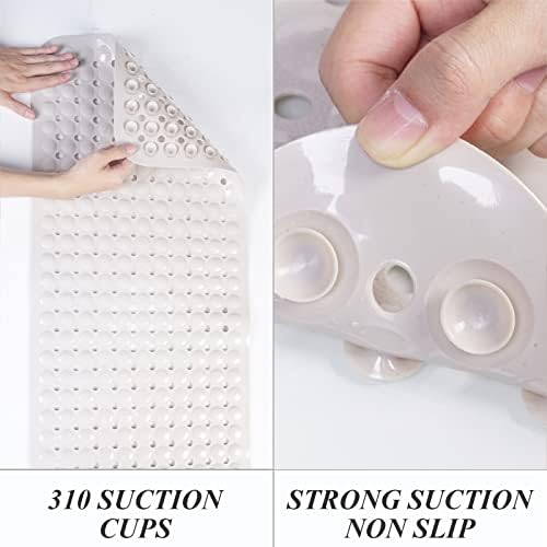 Sheepping Baby Bath Mat Non Slip Extra Long Bathtub Mat for Kids 40 X 16 Inch - Eco Friendly Bath Tub Mat with 310 Big Suction Cups,Machine Washable Shower Mat (Khaki) - Image 3