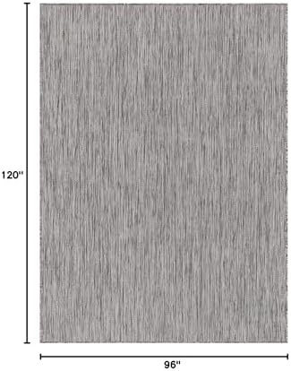 CAMILSON Outdoor Rug 8x10 Modern Area Rugs for Indoor and Outdoor Patios and Porches - Waterproof, Washable, Non-Shedding, Easy-to-Clean Outside Carpet (8 x 10, Solid - Silver Gray) - Image 2