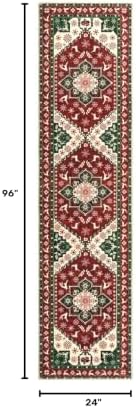 Yamaziot Christmas Washable Runner Rug, 2x8 Non-Slip Hallway Runner with Rubber Backing, Low Pile Faux Wool Carpet Runner Holiday Decor Xmas Rug for Bedroom, Kitchen, Laundry, Entrance - Image 2
