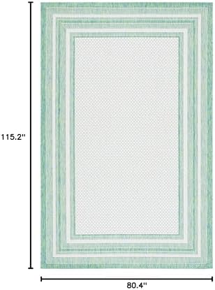 SAFAVIEH Courtyard Outdoor Area Rug 6'7"x9'6", Ivory & Green CY8475-55712 - Image 2