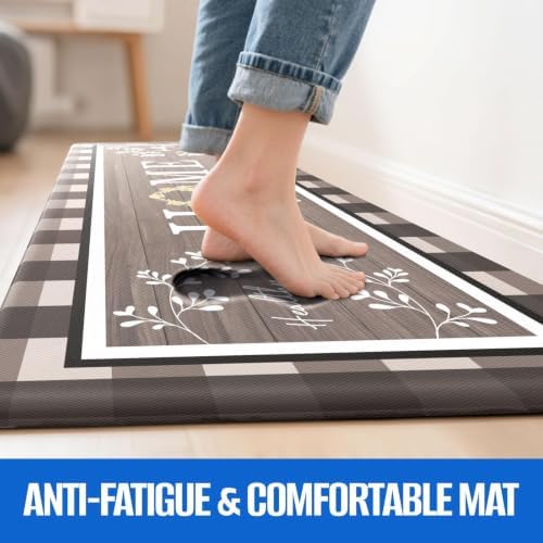 Kitchen Mats 2PCS, Anti Fatigue Rugs, 17.3x30+17.3x47.2in,Brown - Image 3