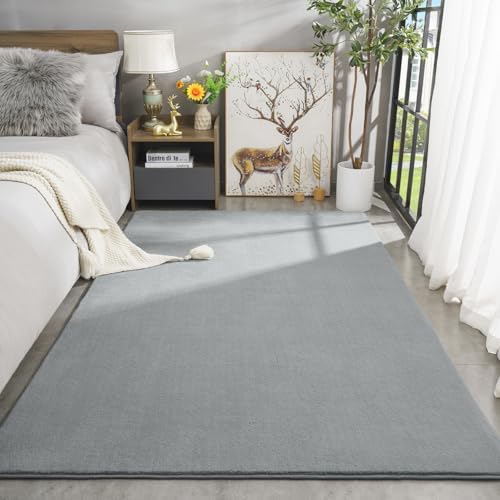 Amearea Large Modern Area Rugs for Bedroom Living Room, 6x9 Feet Grey Thickened Memory Foam Rug, Fluffy Indoor Washable Rugs Non Slip Minimalist Carpet for Boys Girls Dorm Nursery Room Decor - Image 2
