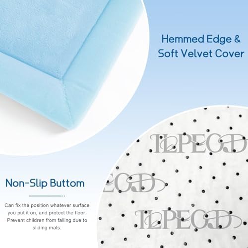 Baby Play Mat for Floor Nursery Muscle Area Rug Playroom Rug 74x50" Elastic Foam 1.3" Thick Crawling Mat for Babies,Toddlers, Infants(Ice Blue) - Image 4
