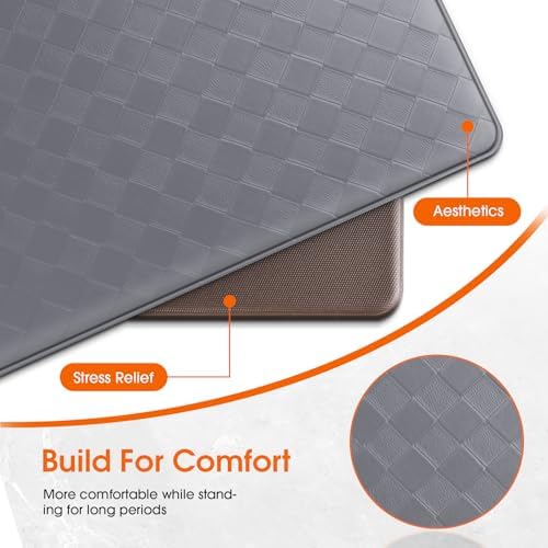 TranquilRelax Kitchen Mats, Cushioned Mats with Extra-Long Runner, Grey - Image 6