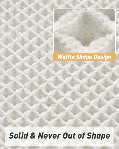 Upgraded Waffle Bath Mat Set of 2 Absorbent Bathroom Mat 17"x24" + 20"x32" - Image 5