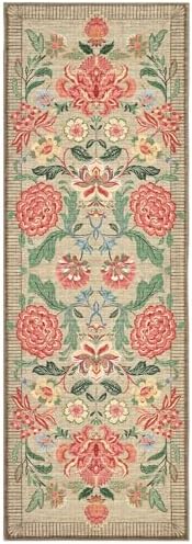 GarveeHome Floral 2x6 Washable Kitchen Runner Rugs Non Slip Camel Taupe Brown Vintage Boho Cottage Long Rug for Hallways Bedroom Entryway Bathroom Mat with Rubber Back - Image 4