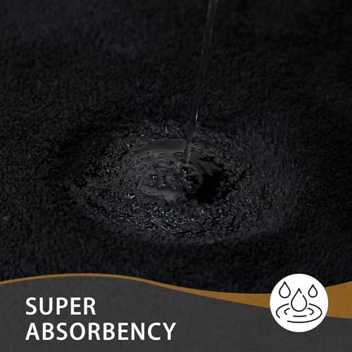 MINIDEAR Bathroom Rugs 47x24 Black - Thick Memory Foam Bath Mat, Ultra Soft & Plush Fluffy, Non-Slip, Quick Dry, Absorbent Washable Floor Microfiber Mat for Tub, Home Decor Accessories - Image 4