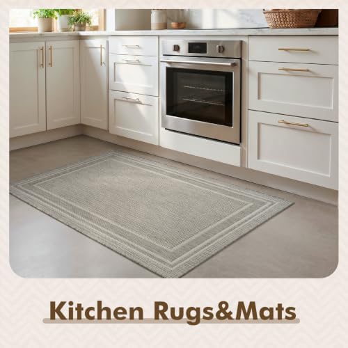 MontVoo-3x5 Outdoor Rug Porch Entryway Rug-Polypropylene Indoor Outdoor Rugs for Entryway Kitchen Balcony Patio, Textured Weave, Durable, Fade-Resistant, Non-Shedding, Modern Neutral Grey - Image 4