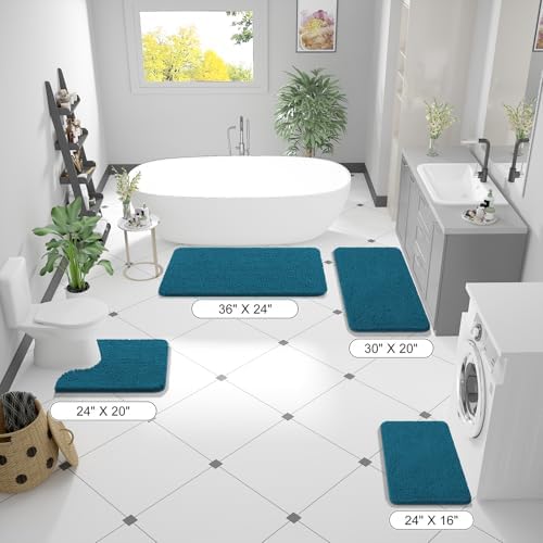 OLANLY Bathroom Runner Rugs 44x24, Extra Soft Absorbent Chenille Bath Rugs - Image 2