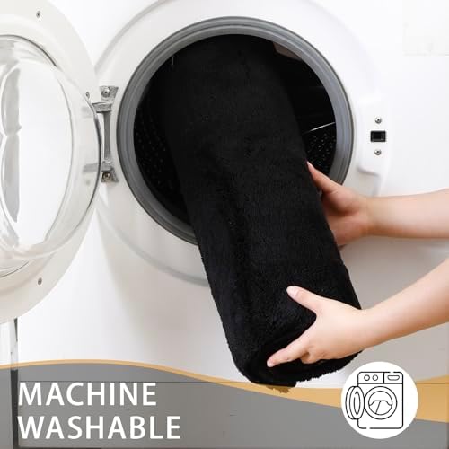 MINIDEAR Bathroom Rugs 47x24 Black - Thick Memory Foam Bath Mat, Ultra Soft & Plush Fluffy, Non-Slip, Quick Dry, Absorbent Washable Floor Microfiber Mat for Tub, Home Decor Accessories - Image 5