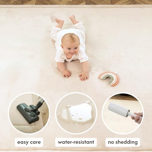Hakuna Matte CloudSoft Play Mat - Beige 50" x 50" Super Soft - Image 4