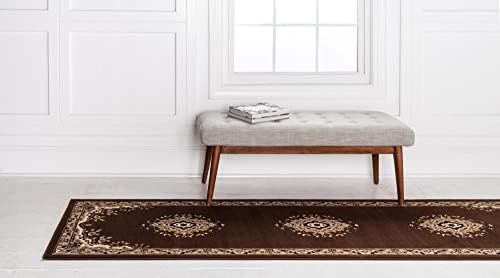Unique Loom Reza Collection Area Rug - Washington (2' x 5' 3" Runner Brown/Black) - Image 3