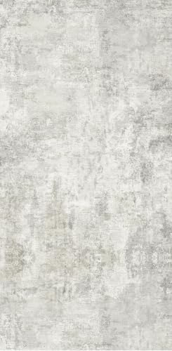 YOUFORTONG 3x6 Runner Rug for Entryway - Modern Abstract Washable Rugs for Kithen Hallway Bedroom Low Pile Thin Carpet with Non Slip Rubber Backing Home Decor Indoor Mat for Bathroom 3x6 Beige Gray by YOUFORTONG