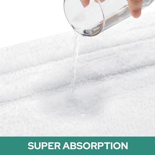 HOMEIDEAS White Bathroom Rugs Set of 3, Non Slip Bath Mats - Image 4