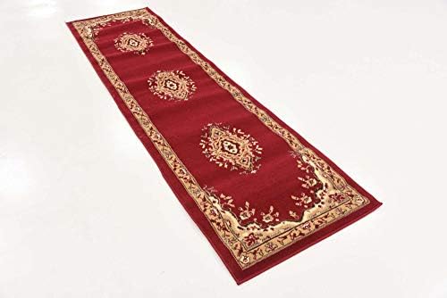 Unique Loom Reza Collection Traditional Persian Style Area Rug, 2 ft 2 in x 8 ft 2 in, Burgundy/Ivory - Image 5