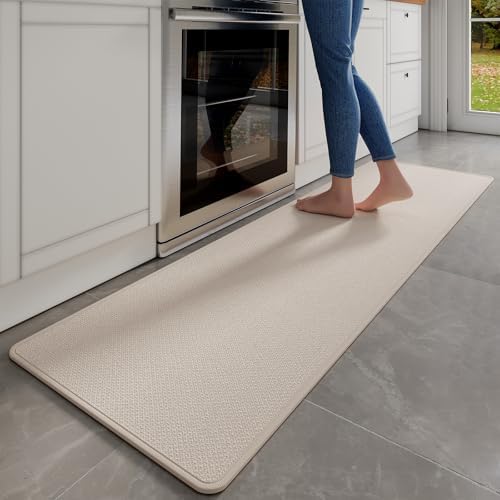 YDKGL Long Kitchen Runner Rugs Kitchen Mat Non Slip Washable Beige 17"x71" by YDKGL