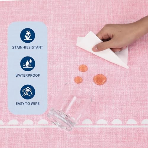 GarveeHome Scalloped Hallway Runner Rug 2x6 Non Slip Bedroom Rugs, Pink - Image 5