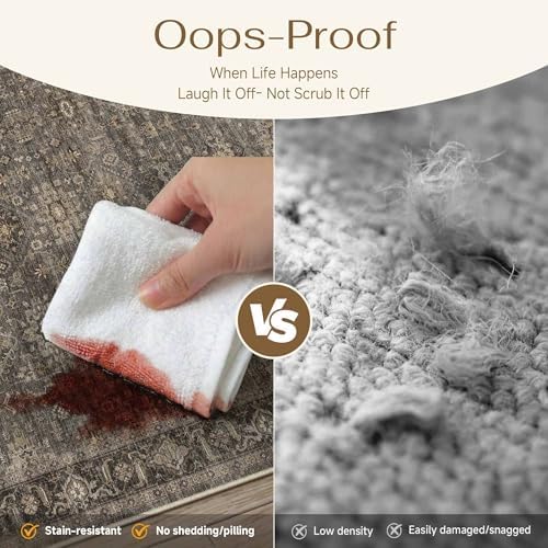 3 Piece Dark Brown Vintage Kitchen Rug Set - Image 6