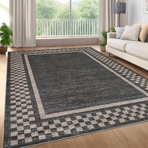 GarveeHome Modern Bordered 9x12 Washable Area Rugs for Living Room Bedroom by GarveeHome