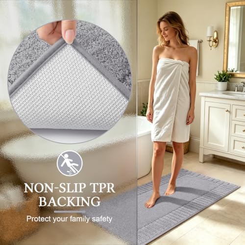 Pauwer Bathroom Rugs Sets 2 Piece, Non Slip Plush Bath Mats, Dark Grey - Image 5