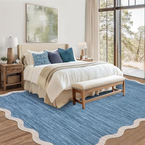 GarveeHome Scalloped Washable Area Rugs 9 x 12 Rug for Living Room Non Slip - Image 3