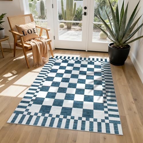 GarveeHome Checkered Rug 3x5 Area Rugs for Living Room Washable Nursey Rug - Image 3