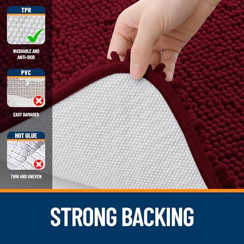 OLANLY Large Bathroom Rugs 40x32, Extra Soft Absorbent Chenille Bath Rugs - Image 6