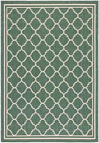 SAFAVIEH Courtyard Collection 6'7" x 9'6" Dark Green/Beige CY6918 Trellis Indoor/ Outside Waterproof Easy cleansingPatio Backyard Mudroom Area Mat - Image 2