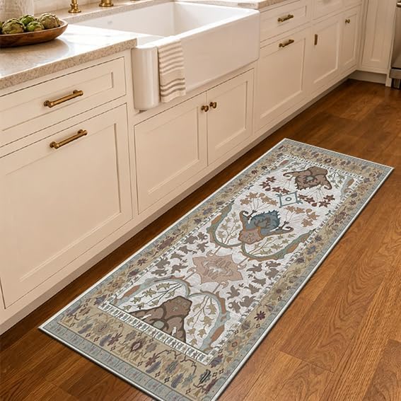 Runner Rug for Entryway 2x6 Washable Floral Rug - Image 4