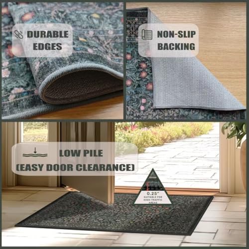 entryway Rug 3×5 Washable Green Kitchen Small Rugs - Image 5