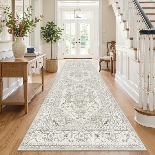 befbee 2.5 x 8 Kitchen Runner Rug for Hallways,Beige Washable Runner Rugs by Befbee