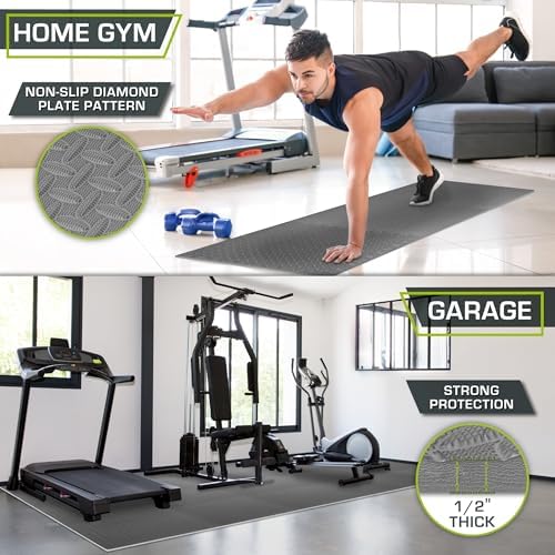ProsourceFit Exercise Puzzle Mat 1/2-inch, EVA Interlocking Foam Floor Tiles for Home Gym, Workout Equipment, Kids Play Areas, Gray, 96 SQ FT - 24 Tiles - Image 3