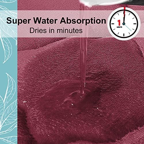 OLANLY Memory Foam Bath Mat Rug 47x24, Ultra Soft Bathroom Rugs, Burgundy - Image 5